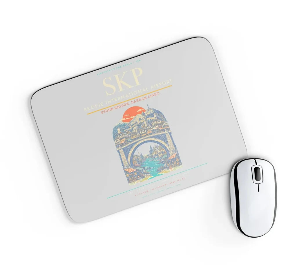 Skopje International Airport SKP Mouse-Pad Rectangle - Light Gray