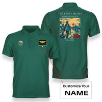 Thumbnail for VINTAGE G4503 - The Ferry Pilots - Double-Side Polo T-Shirt design on green+name