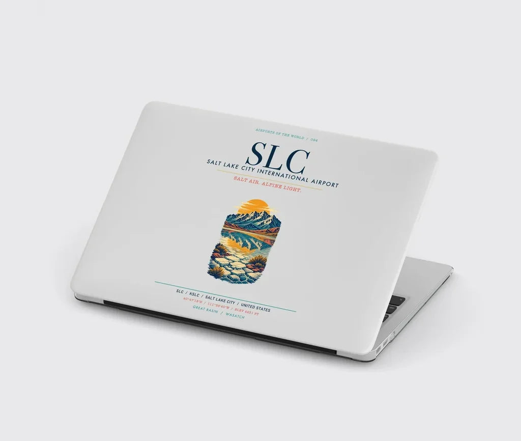 Salt Lake City International Airport (SLC) design on light gray MacBook case