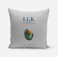 Thumbnail for Langkawi International Airport (LGK) design on light gray pillow