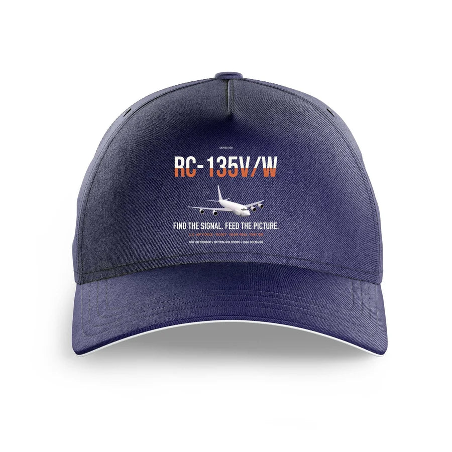 RC-135V W Rivet Joint design on dark blue printed hat