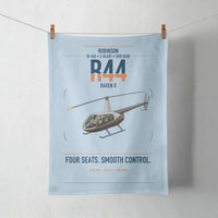 Thumbnail for Robinson R44 Raven II design on light blue towel