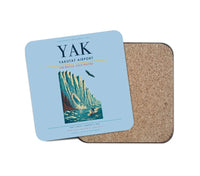 Thumbnail for Yakutat Airport (YAK) design on light blue 1 piece coaster