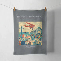 Thumbnail for VINTAGE G4476 - The Seawall Promenade Pass - Designed Towels design on gray