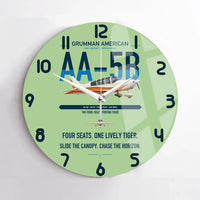 Thumbnail for Grumman American AA-5B Tiger design on light green no frame wall clock
