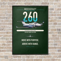 Thumbnail for Beechcraft King Air 260 vertical canvas print - framed - dark green background