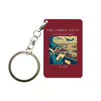 Thumbnail for VINTAGE G4198 - The Caribou Count - Designed Key Chain design on darkred