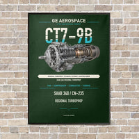 Thumbnail for CT7-9B vertical canvas print - framed - dark green background