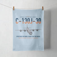 Thumbnail for C-130J-30 Super Hercules design on light blue towel