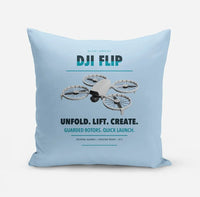 Thumbnail for DJI Flip design on light blue pillow
