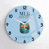 Thumbnail for Melbourne Orlando International Airport (MLB) design on light blue no frame wall clock