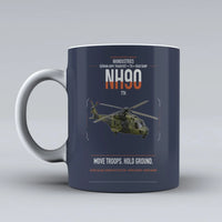 Thumbnail for NHIndustries NH90 TTH design on dark blue ceramic mug, double-side print