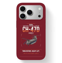 Thumbnail for Boeing CH-47D design on dark red magsafe iphone case, for iPhone 17 Pro