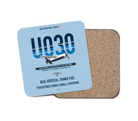 Thumbnail for Airbus U030 Flexrotor design on light blue 1 piece coaster