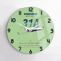 Thumbnail for Bombardier Learjet 31A design on light green no frame wall clock