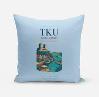 Thumbnail for Turku Airport (TKU) design on light blue pillow