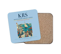 Thumbnail for Kristiansand Airport, Kjevik (KRS) design on light blue 1 piece coaster