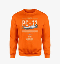 Thumbnail for Pilatus PC-12 PRO design on orange sweatshirt