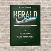 Thumbnail for Handley Page HPR.7 Dart Herald vertical canvas print - framed - dark green background