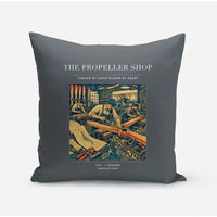 Thumbnail for VINTAGE G4014 - The Propeller Shop - Designed Pillows design on gray
