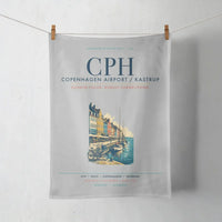 Thumbnail for Copenhagen Airport Kastrup (CPH) design on light gray towel