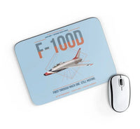 Thumbnail for F-100D Super Sabre design on light blue rectangle mouse pad