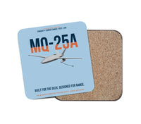 Thumbnail for MQ-25A STINGRAY design on light blue 1 piece coaster