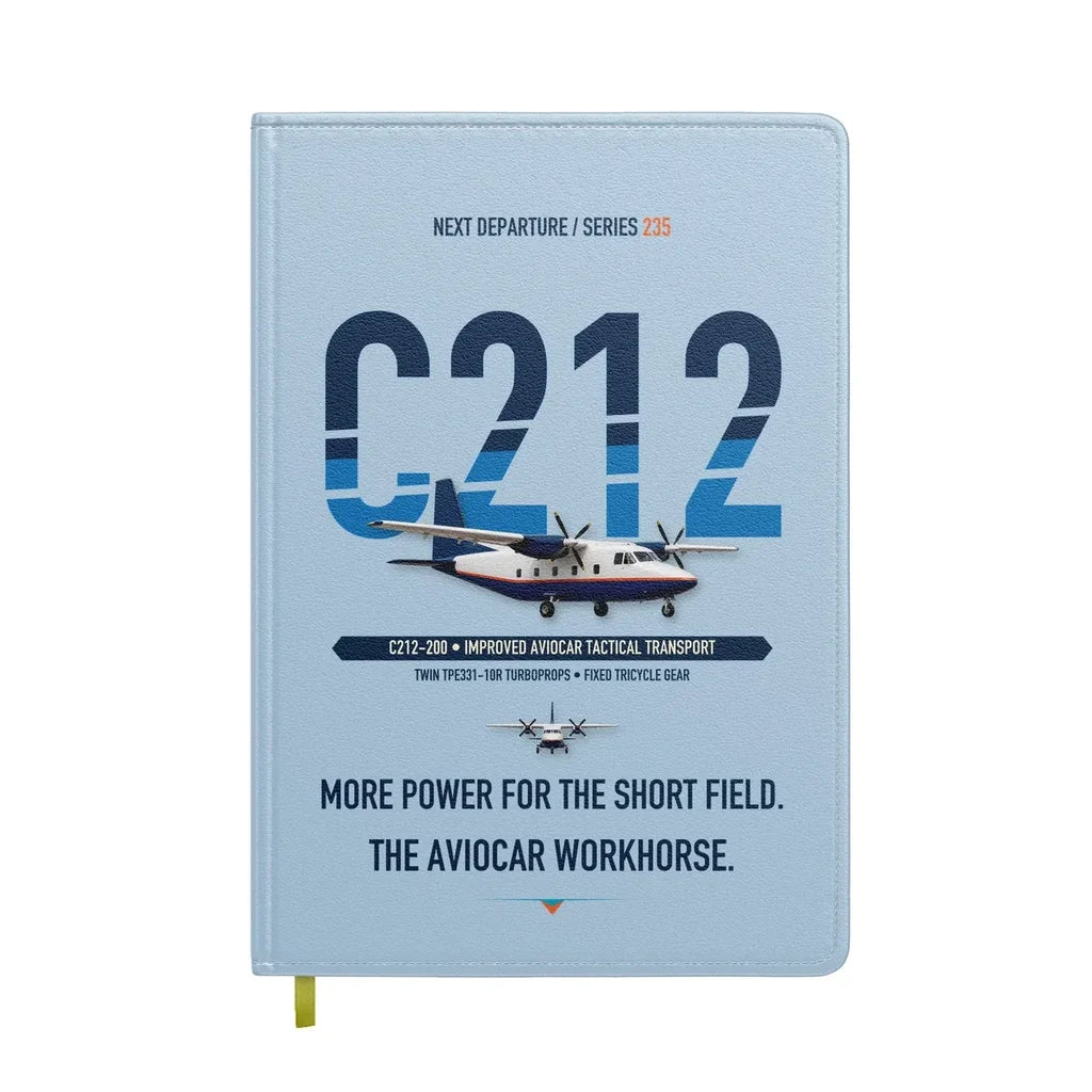 CASA C-212-200 Aviocar design on light blue notebook