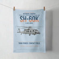 Thumbnail for Mitsubishi Sikorsky SH-60K design on light blue towel
