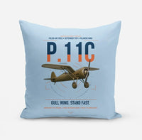 Thumbnail for PZL P.11c design on light blue pillow