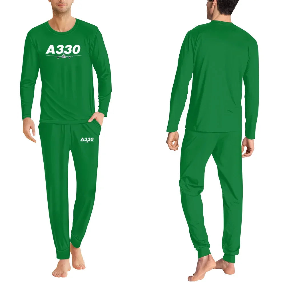 Super Airbus A330 men pajamas - Green