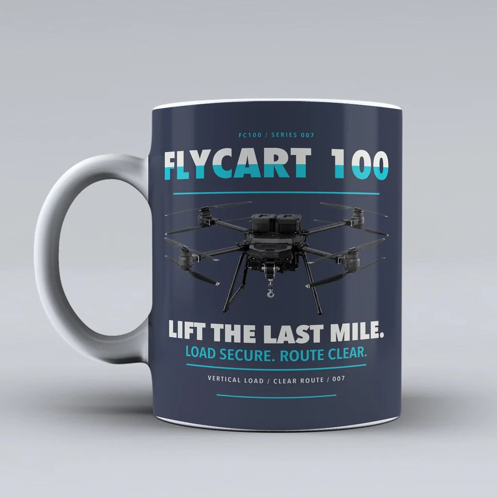 FlyCart 100 Mug design on dark blue dji