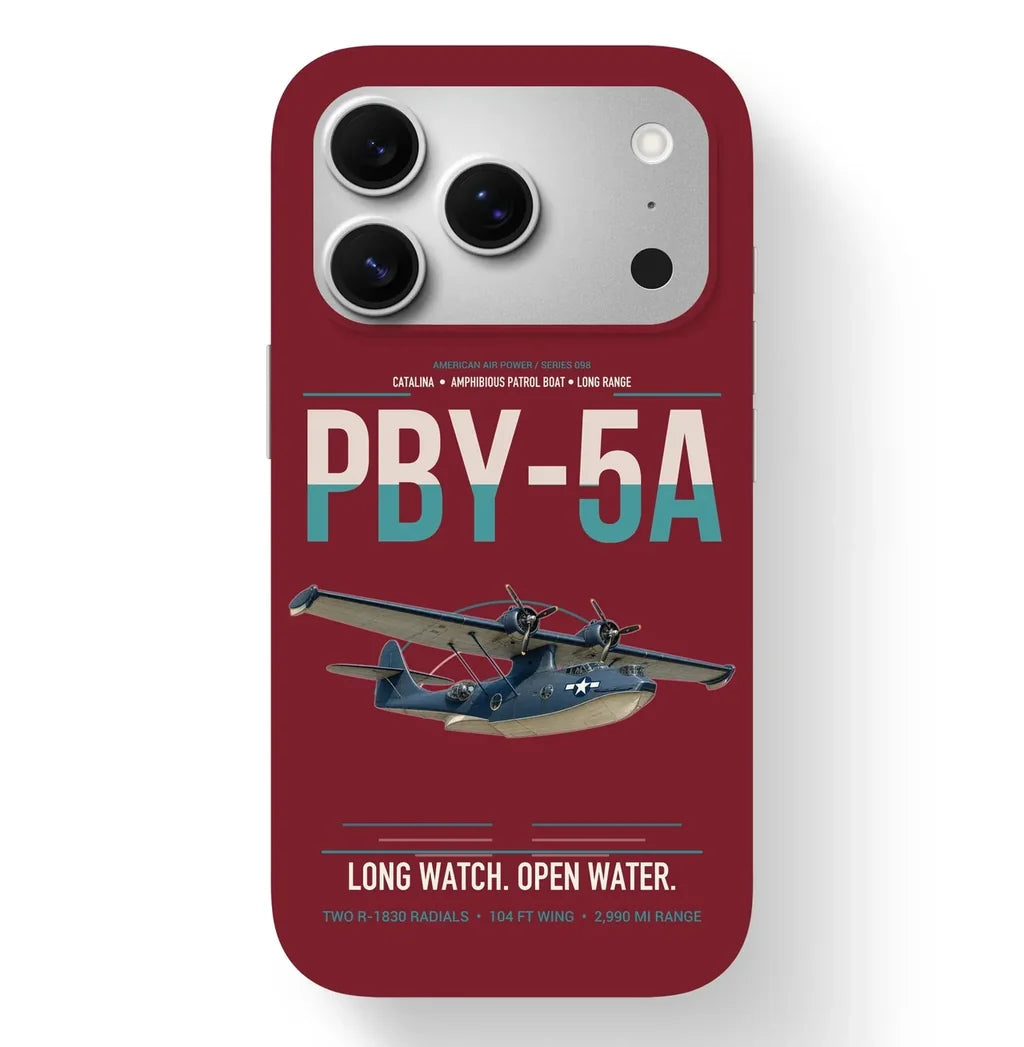 PBY-5A Catalina design on dark red magsafe iphone case, for iPhone 17 Pro