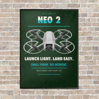 Thumbnail for DJI Neo 2 vertical canvas print - framed - dark green background