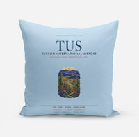 Thumbnail for Tucson International Airport (TUS) design on light blue pillow