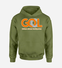 Thumbnail for Gol Linhas Aéreas Inteligentes logo printed on green army hoodie