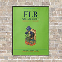 Thumbnail for Florence Airport FLR vertical canvas print - framed - light green background