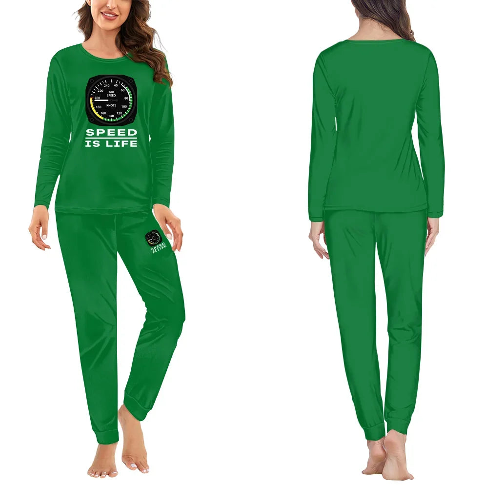 Speed Is Life women pajamas - Green