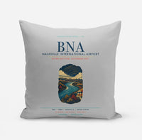 Thumbnail for Nashville International Airport (BNA) design on light gray pillow