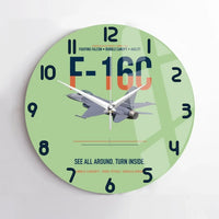 Thumbnail for F-16C Fighting Falcon See All Around Turn Inside design on light green no frame wall clock