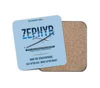 Thumbnail for Airbus Zephyr S design on light blue 1 piece coaster
