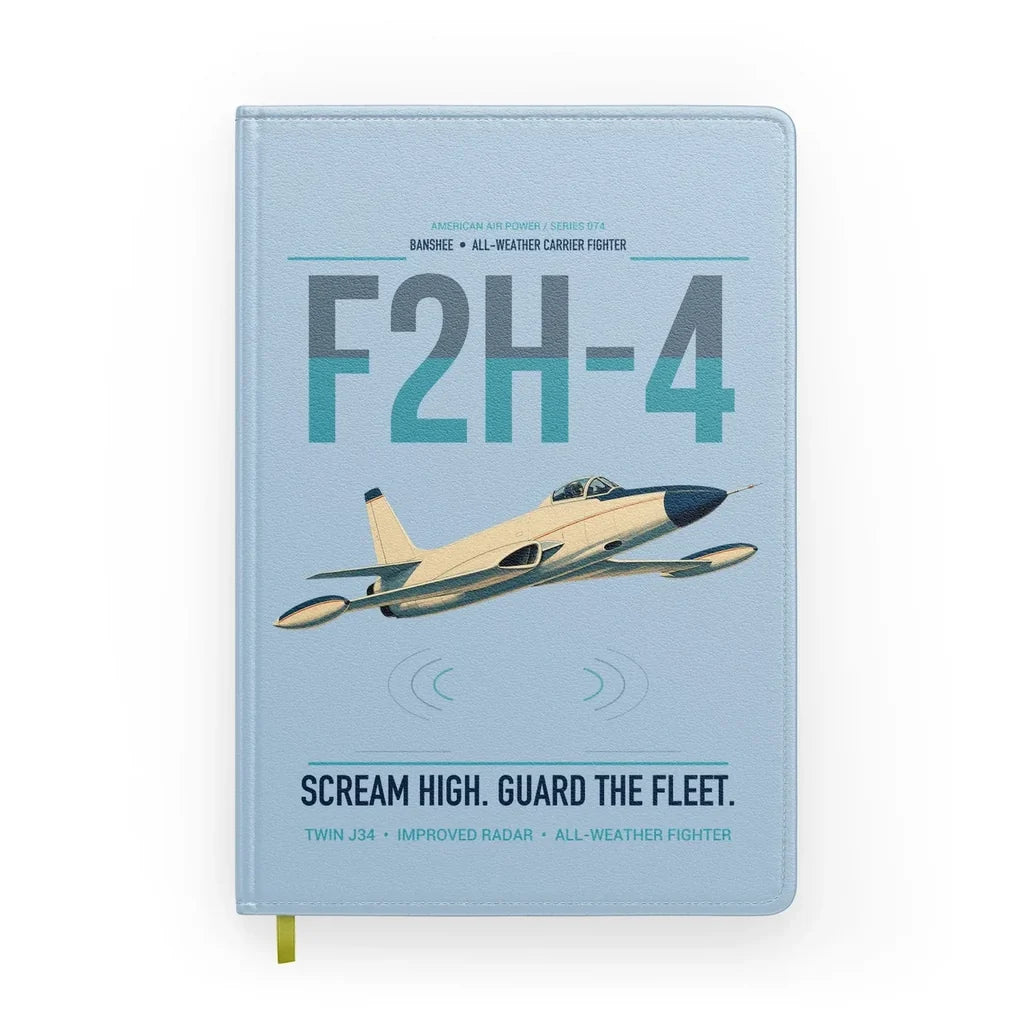 F2H-4 Banshee design on light blue notebook