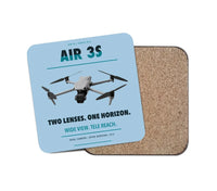 Thumbnail for DJI Air 3S design on light blue 1 piece coaster