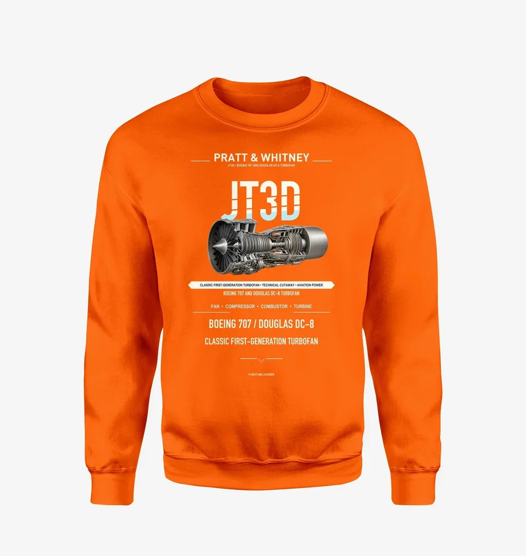 JT3D design on orange sweatshirt