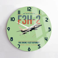 Thumbnail for F3H-2 Demon design on light green no frame wall clock