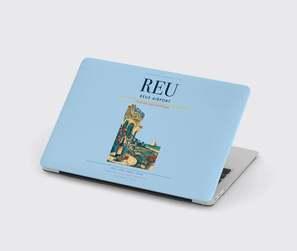 Reus Airport (REU) design on light blue MacBook case
