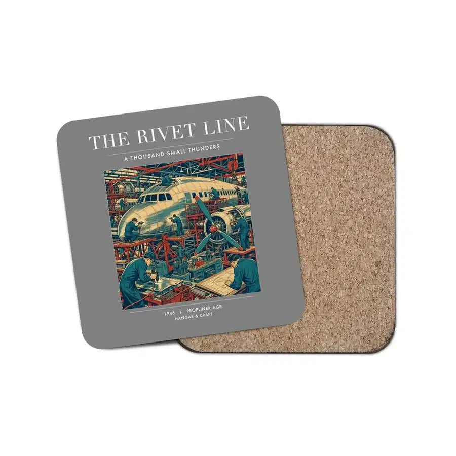 The Rivet Line - Designed Coasters design on gray 1-piece