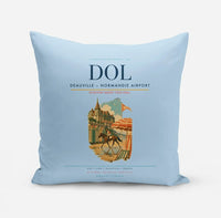 Thumbnail for Deauville – Normandie Airport (DOL) design on light blue pillow