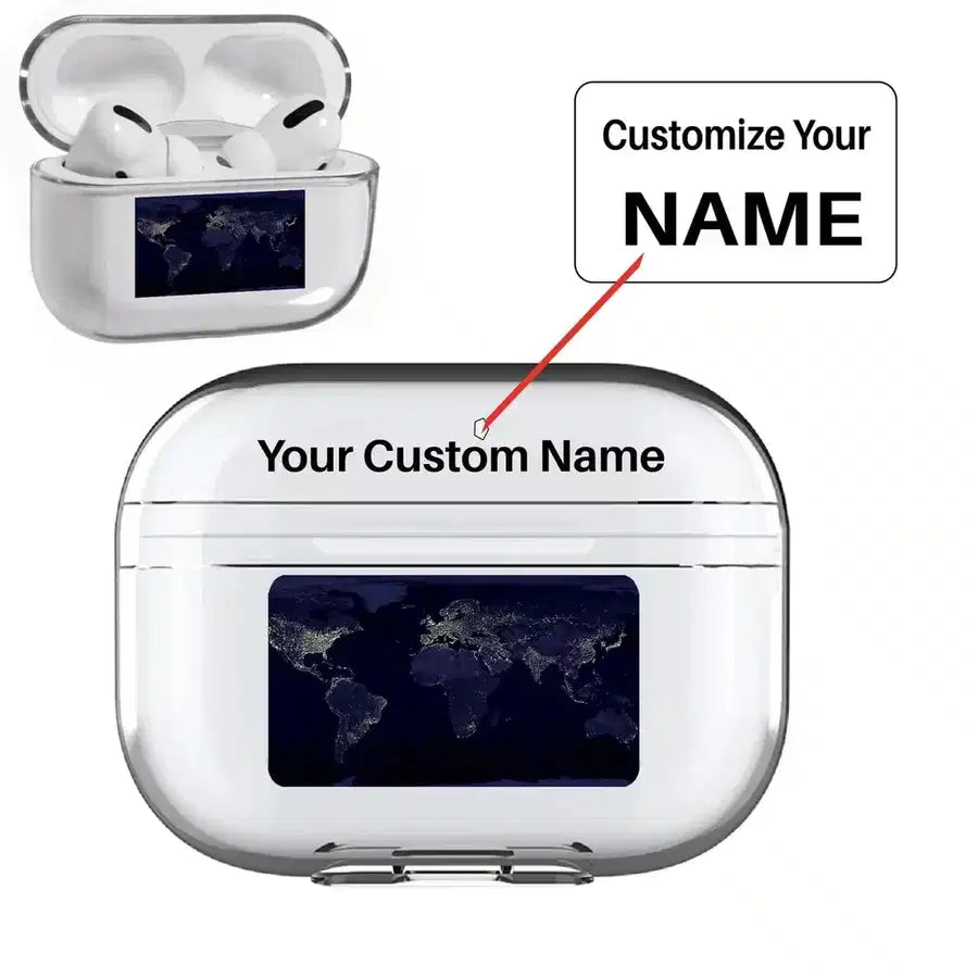 World Map From Space AirPods Pro transparent case - view 5