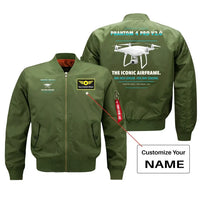 Thumbnail for DJI Phantom 4 Pro V2.0 design on green bomber with custom name badge